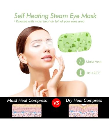 16-Pack Heated Eye Mask for Dark Circles & Puffiness - Disposable Steam Mask for Stress Relief, Dry Eyes - Works Better with Eye Cream - Portable Beauty Care - Unscented - Buy Online on SooperMarket.com