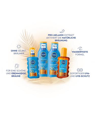NIVEA Sun Schutz & Braune Sonnen l Spray LSF 30 - 200ml | Sunscreen with Pro-Melanin for Even Tan | UVA/UVB Protection - Buy Online on SooperMarket.com
