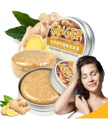 BSMAX Ginger Hair Regrowth Shampoo Bar Anti-Hair Loss Hair Natural Organic Ginger Shampoo Soap Promotes Hair Growth Anti-dandruff and Anti-itching-for All Hair Types-60g/1pcs (2PCS) 2 Ounce (Pack of 2)