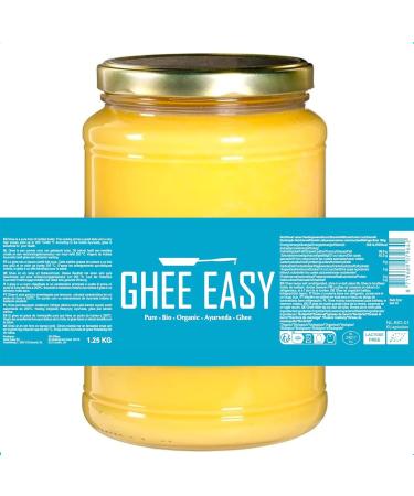 Ghee Easy 1250g Bio Ghee from Grass-Fed Cows - Highly Pure Authentic Ayurvedic Ghee Without Additives - Certified Organic & Biodynamic - Free from Lactose and Gluten - 100% European Plain Ghee 1250g - Buy Online on SooperMarket.com