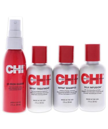 CHI Infra Essentials Kit: Shampoo, Iron Guard, Treatment & Silk Infusion - 4 Piece Set - Buy Online on SooperMarket.com