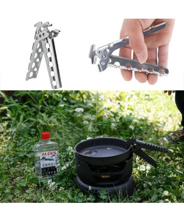 Cyberone Aluminum Pot Gripper for Outdoor Cooking | BBQ Pan Holder for Camping Picnic | Hot Dish Plate Lifter Clip Clamp - 4.9 Length | 1pc - Buy Online on SooperMarket.com