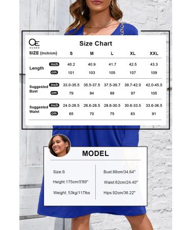 OUGES Women's Spring Casual Midi Dress | Long Sleeve V-Neck Floral Wrap Dress with Pockets | Blue - Buy Online on SooperMarket.com