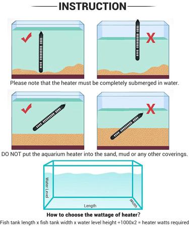 100W Submersible Aquarium Heater with Dual Temperature Displays - Ideal for Fish Tanks, Turtles, and Betta Fish - Buy Online on SooperMarket.com