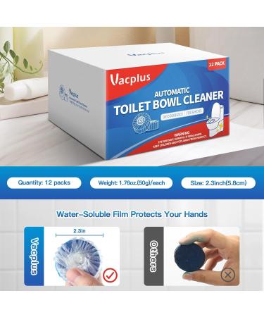 Vacplus Toilet Bowl Cleaners - 12 PACK Ultra-Clean Toilet Cleaners for Deodorizing & Descaling Long-Lasting Blue Toilet Bowl Cleaner Tablets with Sustained-Release Technology Against Tough Stains - Buy Online on SooperMarket.com