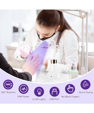 Rose Mini Nail Dryer - Aceshop 18W UV LED Nail Lamp for Gel Polish, Portable and USB Rechargeable, 360 Rotatable Design - Quick Dry Curing Lamp for DIY Manicure at Home or Salon - Buy Online on SooperMarket.com