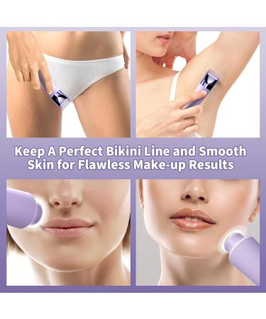 Buy Bikini Trimmer for Women - 2 in 1 Electric Shaver & Waterproof Pubic Hair Remover - USB-C Charging Painless with Dual Lights in Purple - Buy Online on SooperMarket.com