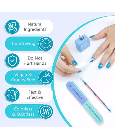 Professional Gel Nail Polish Remover 0.5 Fl Oz - Fast & Gentle Polish Removal with Nail File & Scraper - Perfect for At-Home Use - Buy Online on SooperMarket.com
