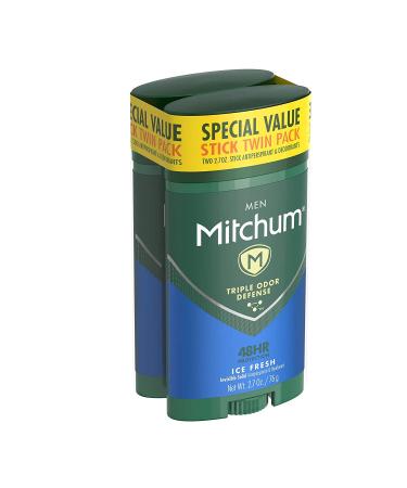 Mitchum Men's Antiperspirant Deodorant - Ice Fresh - 2.7 OZ (76g) Twin Pack - Buy Online on SooperMarket.com