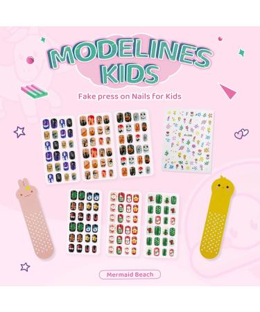 144Pcs Kids Press on Nails Set - No Fading, Quick Stick On, Cute Pre-Glued Fake Nails for Girls - Perfect Christmas Gift for Children, Stars Design - Buy Online on SooperMarket.com