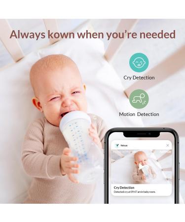 Peekababy Smart Baby Monitor with Camera and Audio | 5'' LCD Screen | Cry Detection | Sleep Analysis | 2-Way Talk | Clear Night Vision | Gift for Baby Shower - White - Buy Online on SooperMarket.com