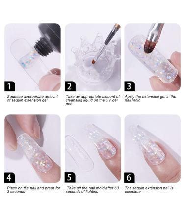 8pcs Nail Extension Gel Set - Premium Fast-Building Sequins Nail Art Gel for Professional Manicure - International Shipping Available - Buy Online on SooperMarket.com