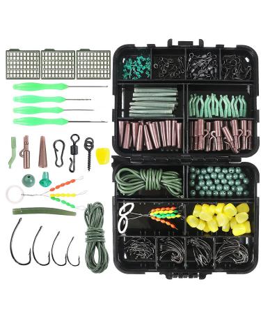 Fishing accessories set for carp fishing 275 pieces including leader clips beads tubes swivels bait clips rigs