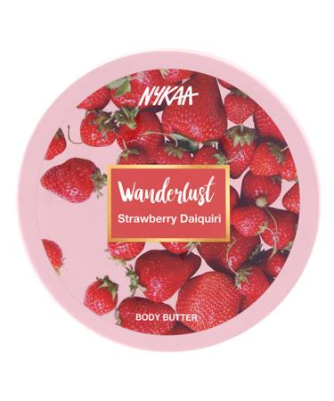 Nykaa Naturals Wanderlust Body Butter - Enriched with Shea Cocoa Butter and Almond Oil - Vegan Cruelty-Free - Strawberry Daiquiri - Vegan - 6.7 oz