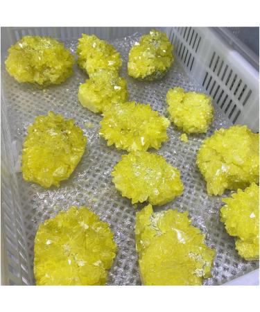 Natural Crystal Rough Crystals 1pc Natural Rough Stone Crystal Cluster Raw Rough Yellow Bulk Native Sulfur Solid Rock Sulfur for Home Decoration 10-12CM - Buy Online on SooperMarket.com