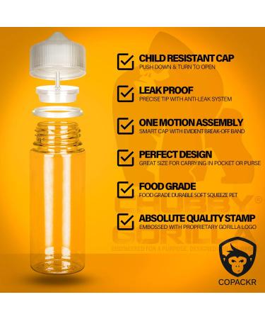 Chubby Gorilla V3 4X 120ml PET Dropper Bottles - Clear Bottles with Caps for E-Liquid & DIY | International Shipping - Buy Online on SooperMarket.com
