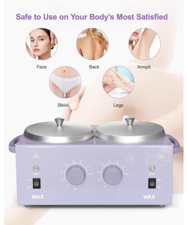 WENMILY Double Wax Warmer Kit for Hair Removal - 2 * 500ML Pots with Wax Beans, Sticks, and Strips - Buy Online on SooperMarket.com