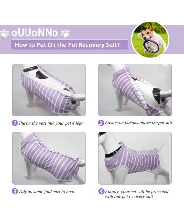 oUUoNNo Recovery Suits for Dogs Cats Surgical Recovery Suit for Female Male Abdominal Wounds Spay or Skin Diseases Cone E-Collars Alternatives Anti-Licking Pet Vest Post Surgery (XXXL Purple stripe) XXXL Purple stripe - Buy Online on SooperMarket.com