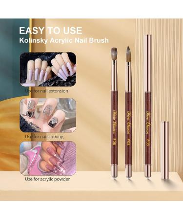 Shine Chance Acrylic Nail Brush Size 8 - 100% Real Kolinsky Art Brush for Acrylic Powder - Handmade Wood Handle Extension Tool for DIY & Professional Use - Buy Online on SooperMarket.com
