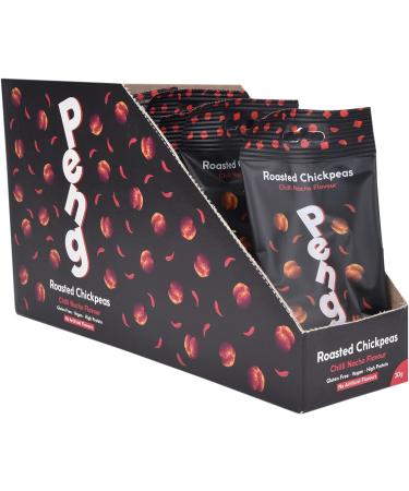 Peng Roasted Chickpeas Snack (12 x 30g) - Chilli Nacho Flavor, High Protein Plant-Based Snack - Buy Online on SooperMarket.com