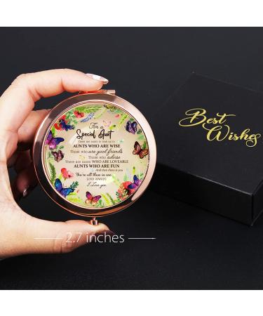 Wailozco Aunt Mirror: Personalized Rose Gold Compact Mirror for Aunt | Unique Gift from Niece for Aunt's Birthday - Buy Online on SooperMarket.com