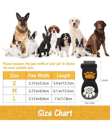 SCIROKKO Anti-Slip Dog Socks (3 Pairs) - Adjustable Pet Paw Protection with Golden Paw Pattern - Indoor Traction Control - Size L (Paw width 3.13 in) Black - Buy Online on SooperMarket.com