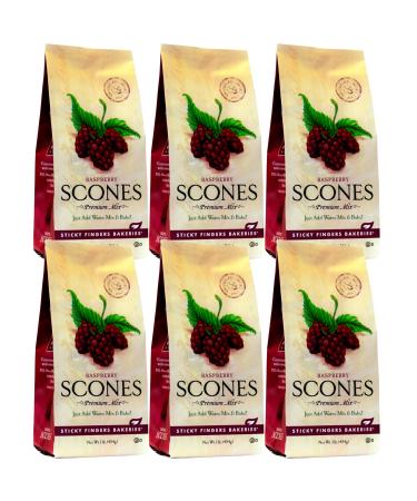 English Scone Mix with Raspberry by Sticky Fingers Bakeries – Easy to Make English Scones Fresh Baked, Makes 12 Scones (6pk) 1 Pound (Pack of 6)