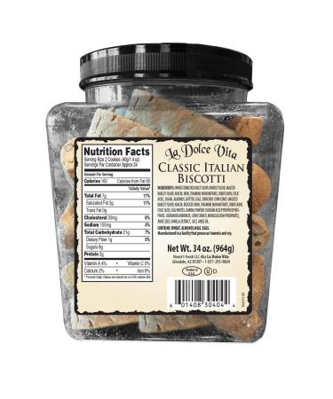 Nonni's La Dolce Vita Almond Cantucci Biscotti - Authentic Italian Cookies - 34 oz Jar - Buy Online on SooperMarket.com