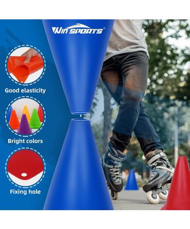 Win SPORTS Training Plastic Traffic Cones Set - 24 Pack 7 Inch Indoor Outdoor Agility Cones - Soccer Sports Equipment for Kids - Buy Online on SooperMarket.com