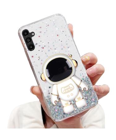 Tivenfezk Nadoli for Samsung Galaxy A13 5G astronaut Hidden Stand Cap Careature Glitzer Standers Soft Silicone Bling Review Samsung Galaxy A13 5G clear