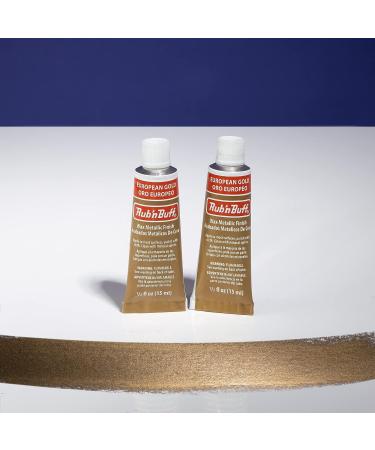 AMACO Rub n Buff Wax Metallic Finish - European Gold 15ml Tubes - Gilding Wax for Furniture Restoration - Set of 2 - Buy Online on SooperMarket.com