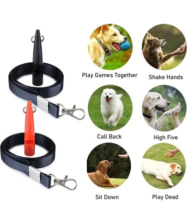 Fannas Dog Whistle - 2 Pack Adjustable High Frequency Dog Training Whistles with Free Pipe Band - Loud & Effective Recall Trainer - Black/Red - Buy Online on SooperMarket.com