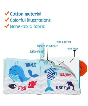 Soft Cloth Crinkle Books for Babies 0-12 Months - High Contrast Baby Toys Gift Set - Buy Online on SooperMarket.com