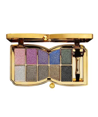 10 Colors Glitter Eyeshadow Pallet Shimmer Colorful Eyeshadow Palette Makeup Diamond Bright Makeup Shimmery Highly Pigmented Waterproof Long-lasting Sweatproof Practice Make Up