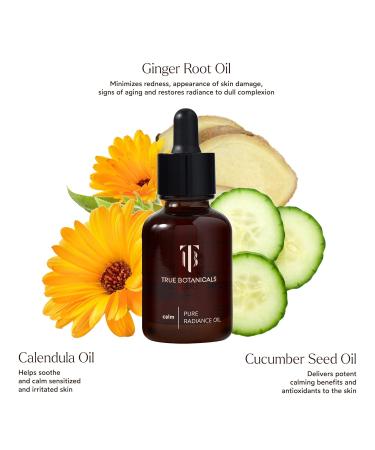 True Botanicals Calm Pure Radiance Oil | Anti-Aging Face Oil for Sensitive Skin | Reduces Fine Lines & Wrinkles | Dermatologist Tested Non-Toxic | 1 fl oz (30 ml - Buy Online on SooperMarket.com