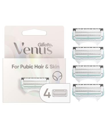Gillette Venus Intimate Grooming Womens Razor Blade Refills with Bikini Trimmer, 4 Count 4ct Refills