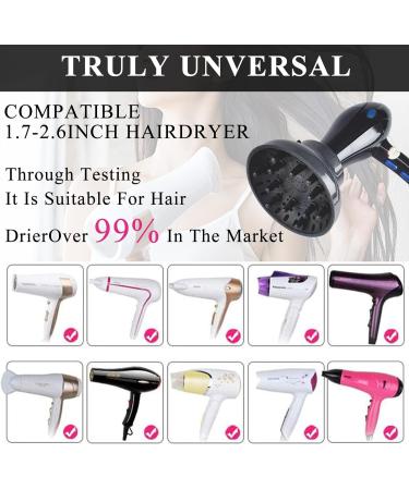 Universal Adjustable Hair Dryer Diffuser Attachment for Curly Hair | Fits Blow Dryer 4.3-6.5CM | Professional Salon Tool in Black - Buy Online on SooperMarket.com