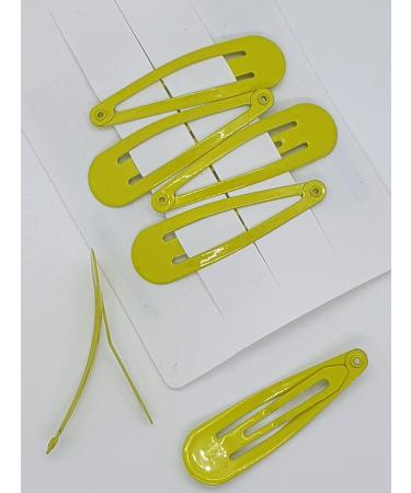 6 PCS Yellow Metal Snap Hair Clips 5CM Long - Hair Grips for Styling - Buy Online on SooperMarket.com