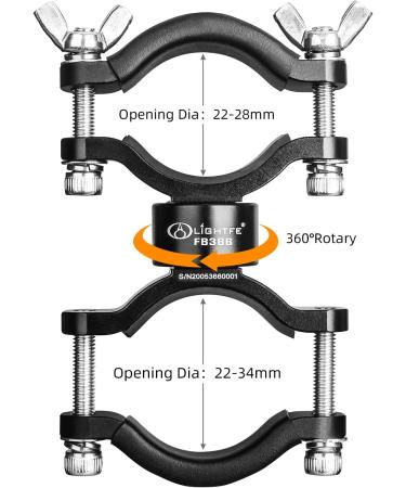 LIGHTFE Bicycle Light Mount Bracket | Aluminum Alloy | Adjustable Fork Special | 360 Rotation | FB366 - Buy Online on SooperMarket.com
