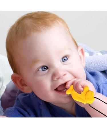 Buy Bexdug Yellow Sensory Chewing Chain - Creative Dinosaur-Shaped Silicone Fidget Toy for Kids | Portable Bite Chain for Sensory Relief - Buy Online on SooperMarket.com