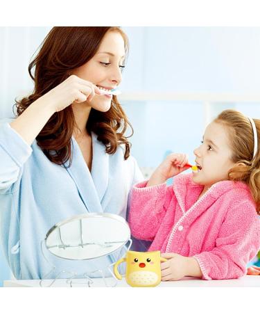 Children's Dinosaur Bathroom Cup | Zorq Yellow Double Handle Toothbrush Accessory for Kids - Buy Online on SooperMarket.com