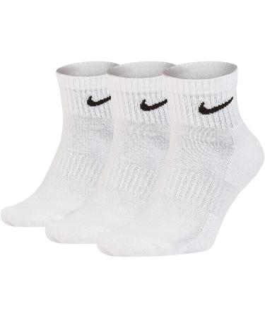 Nike Everyday Cushion Ankle Training Socks (3 Pack) - White/Black, Medium Size - Buy Online on SooperMarket.com