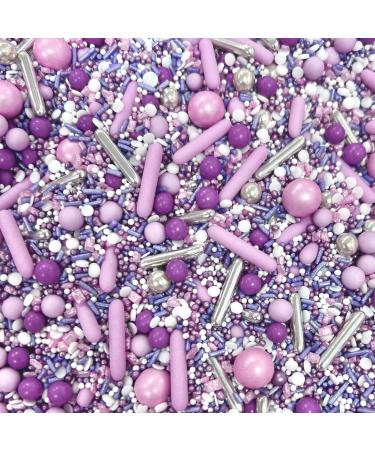 Luxury Purple sprinkles silver pink white lilac pastel sprinkles for cupcake cookies cake toppers pearls chocolate balls metallic pearls cupcakes rods 100s 1000s PRETTY PURPLE