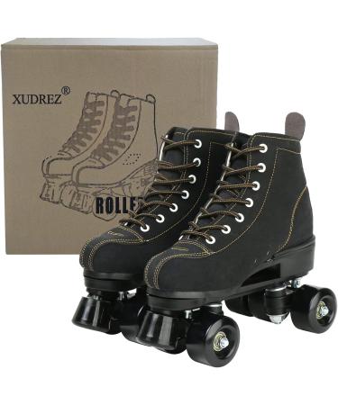 High-top Roller Skates for Women Men | Shiny Blue Four Wheels Roller Skates | Includes Shoes Bag | Size 38 - Buy Online on SooperMarket.com