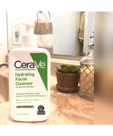 CeraVe Hydrating Facial Cleanser 12 fl oz - Gentle Moisturizing Cleanser for All Skin Types - Buy Online on SooperMarket.com