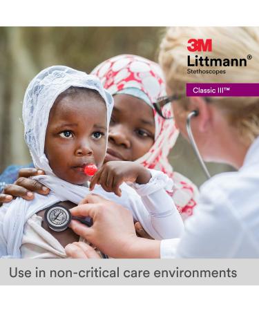 3M Littmann Classic III Stethoscope Champagne Finish | Black Tube | Smoke Stem | 69 cm - Buy Online on SooperMarket.com