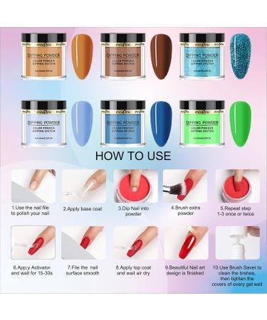 Roseflower Dipping Powder Nails Kit - 6 Colors Nude Dip Powder Starter Kit with Base & Top Coat | DIY Salon Manicure at Home | Blassing Gling Sling Laits Hainted for Perfect Nails - Buy Online on SooperMarket.com
