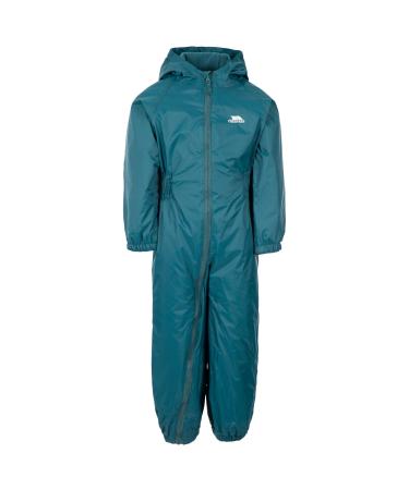 Trespass Children s Unisex Button Rain Suit 7-8 Years Teal
