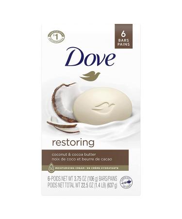 Dove Purely Pampering Coconut Milk & Jasmine Petals Beauty Bar - 6 Bars (3.75 oz each) - Moisturizing Soap for Soft Skin - Buy Online on SooperMarket.com