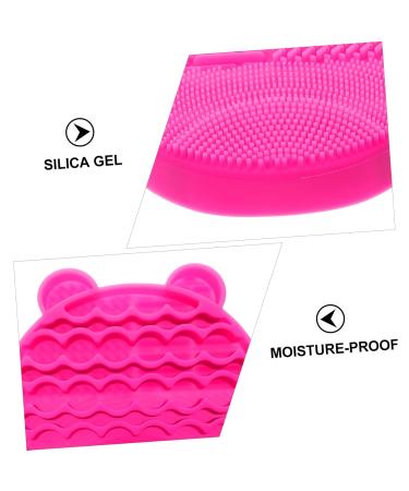 NOLITOY 2-in-1 Makeup Brush Holder & Scrubber - Silicone Cleaner Pad for Brushes - Portable Storage Rack - 11x10cm Rosy - International Shipping Available - Buy Online on SooperMarket.com